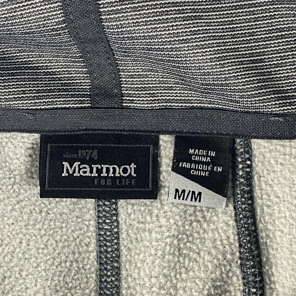 Marmot Jacket Women M Full Zip Athletic Running Fleece Grey Stripe Long Sleeve - Picture 7 of 15
